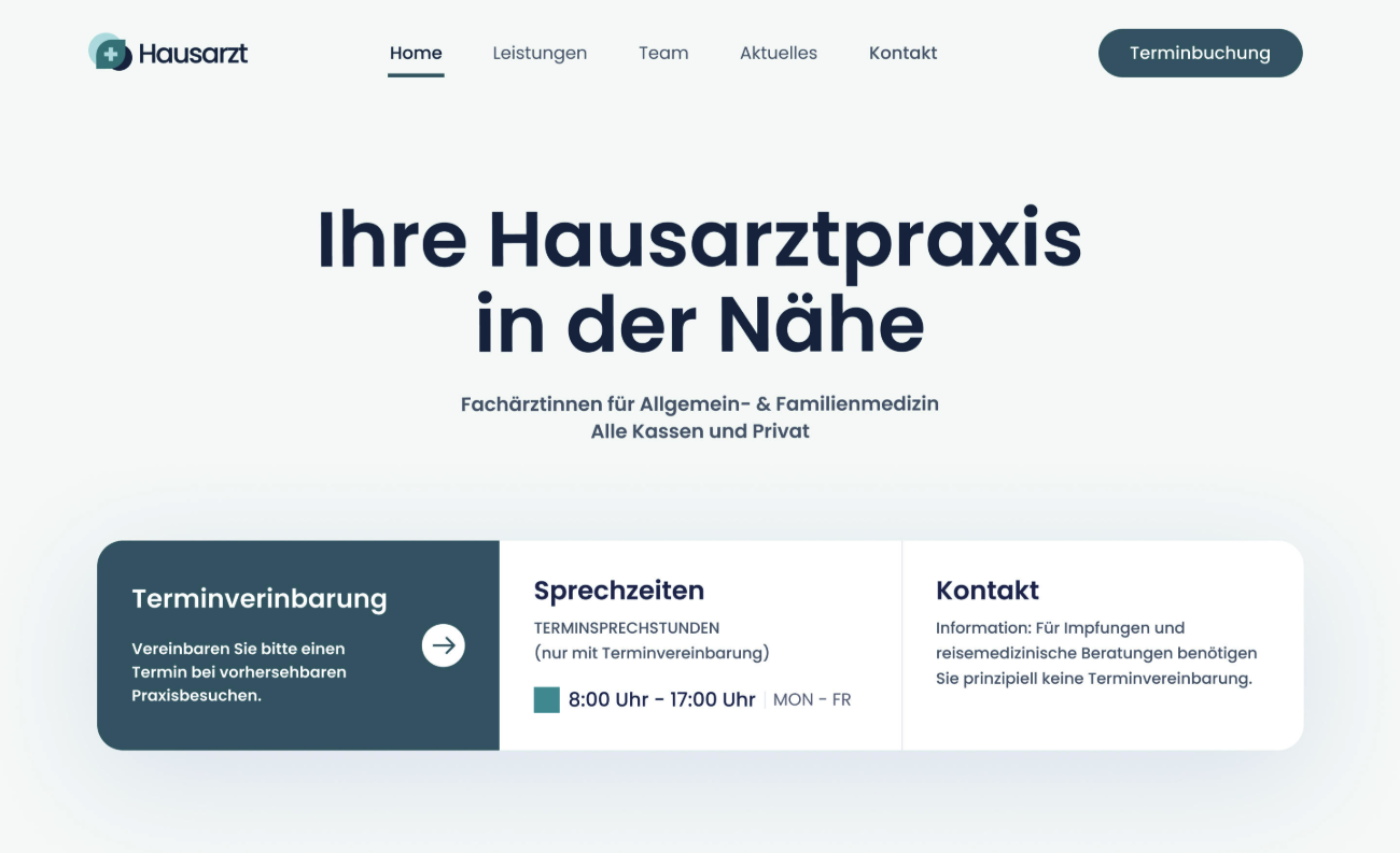 Variante B – Hero ohne Bild
