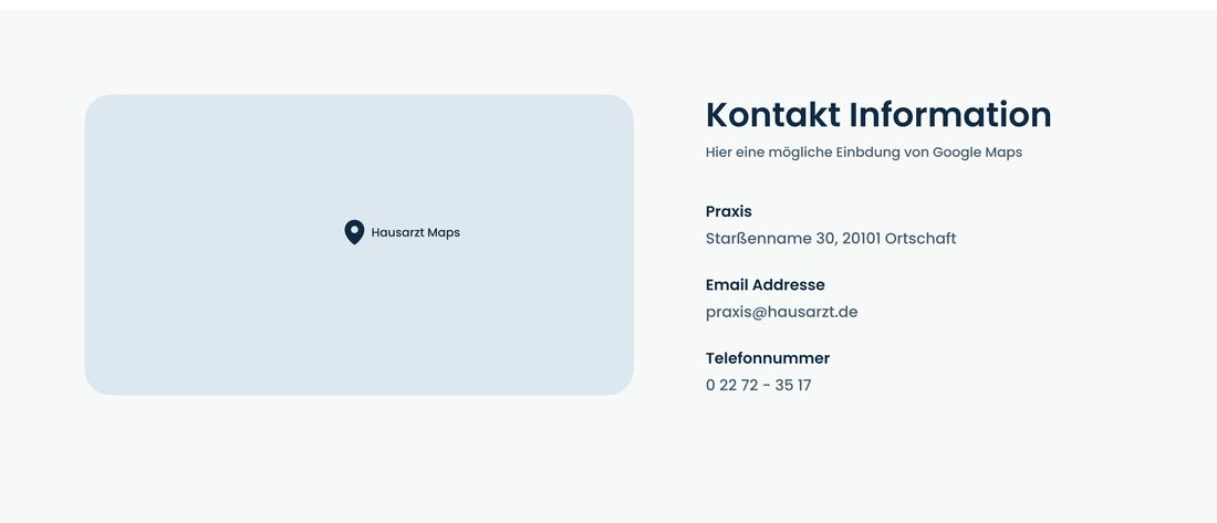 Beispiel: Kontaktbereich mit Anfahrtskarte